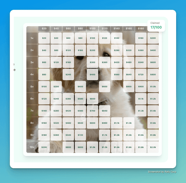 GivGrid interactive donation game with a puppy image