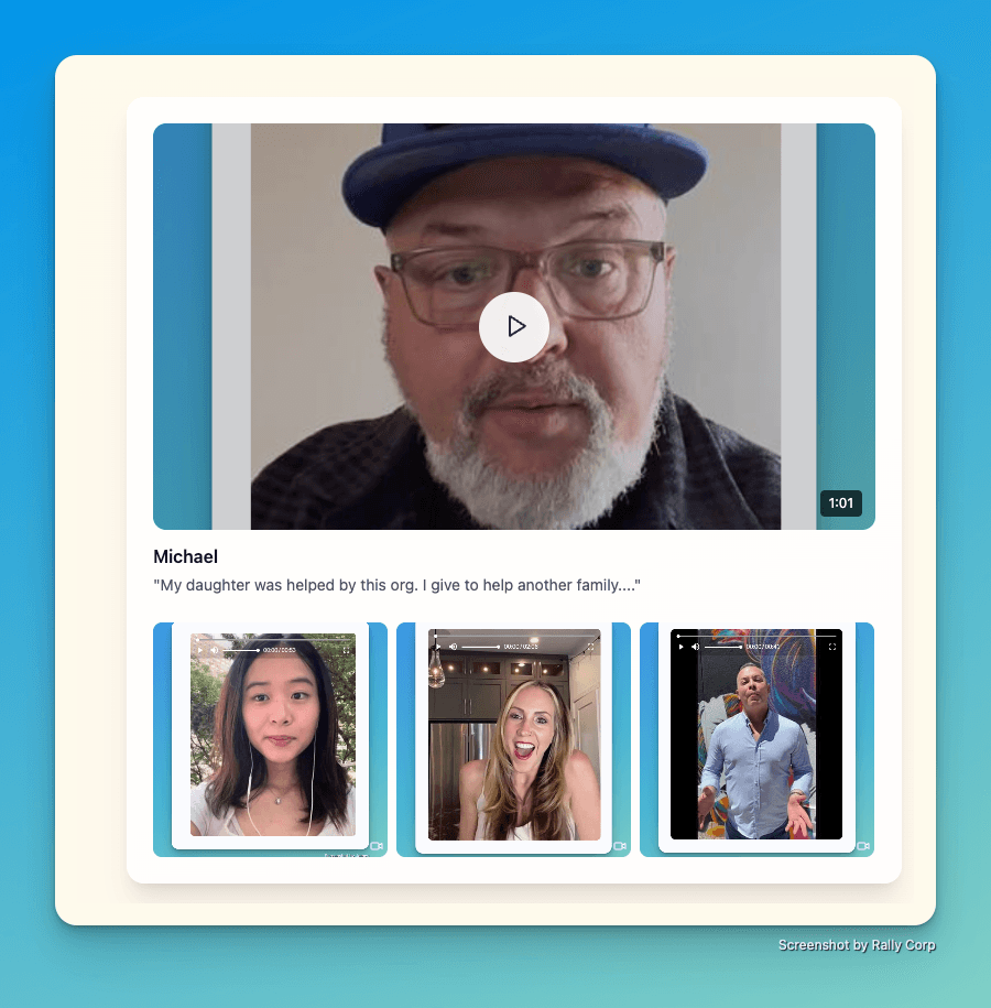 Video testimonial wall